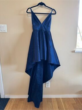 Symphony Navy Blue High-Low Formal Dress